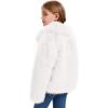 imageFlygo Girls Faux Fur Coat Kids Fluffy Long Sleeve Lapel Collar Open Front Jacket Warm Winter Shaggy Outwear with PocketsWhite