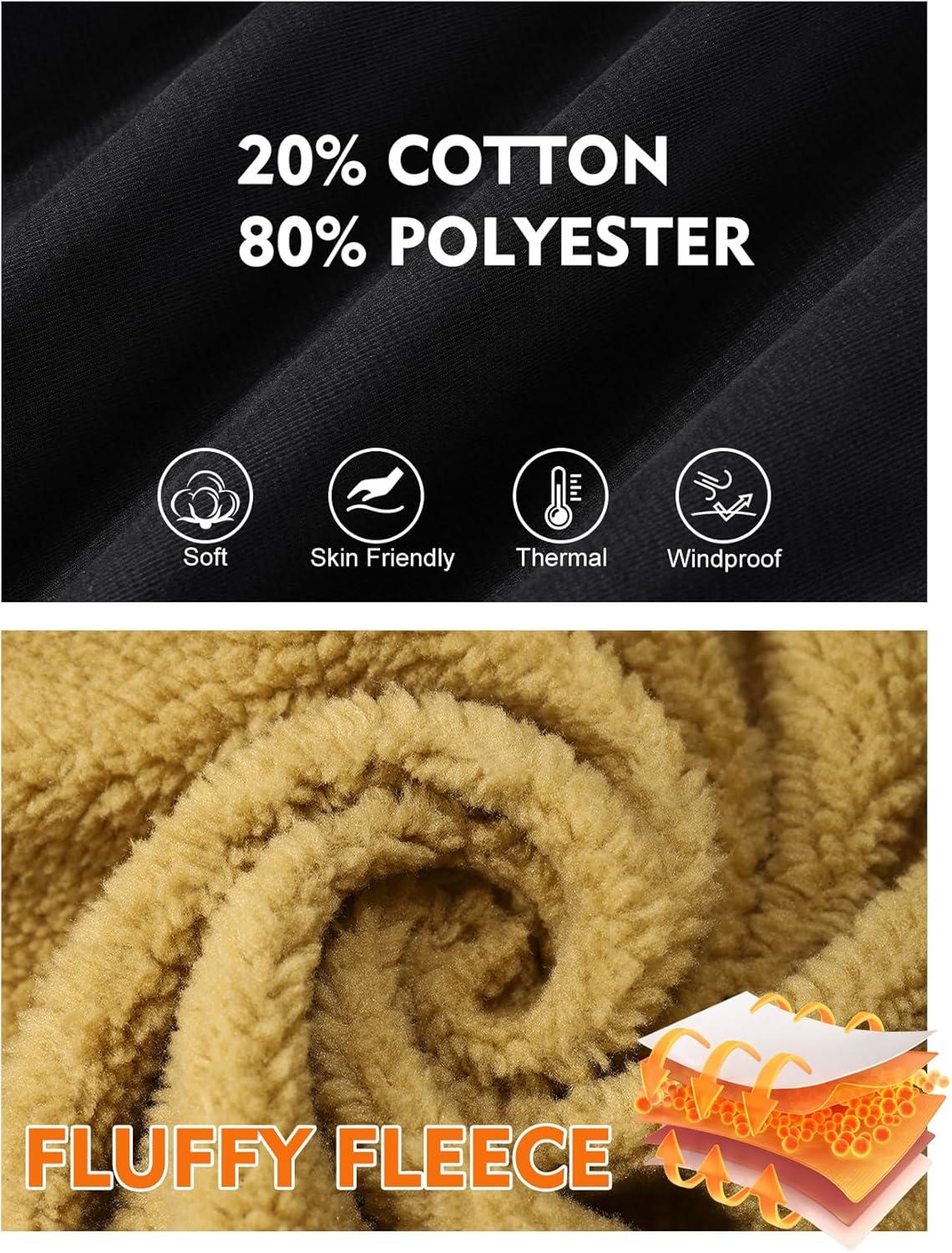 imageFlygo Mens Winter Jackets Sherpa Lined Fleece Trucker Jacket Thick Warm Lapel Work Cargo Coat OuterwearBlack