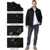 imageFlygo Mens Flannel Lined Shirt Jacket Cotton Corduroy Turndown Collar Snap Button Rugged Cargo Trucker Jacket Multi PocketsBlack