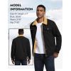 imageFlygo Mens Winter Jackets Sherpa Lined Fleece Trucker Jacket Thick Warm Lapel Work Cargo Coat OuterwearBlack