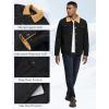 imageFlygo Mens Winter Jackets Sherpa Lined Fleece Trucker Jacket Thick Warm Lapel Work Cargo Coat OuterwearBlack