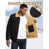 imageFlygo Mens Winter Jackets Sherpa Lined Fleece Trucker Jacket Thick Warm Lapel Work Cargo Coat OuterwearBlack