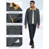imageFlygo Mens Winter Jackets Sherpa Lined Fleece Trucker Jacket Thick Warm Lapel Work Cargo Coat OuterwearDark Grey