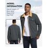 imageFlygo Mens Winter Jackets Sherpa Lined Fleece Trucker Jacket Thick Warm Lapel Work Cargo Coat OuterwearDark Grey