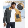 imageFlygo Mens Winter Jackets Sherpa Lined Fleece Trucker Jacket Thick Warm Lapel Work Cargo Coat OuterwearDark Grey