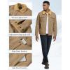 imageFlygo Mens Winter Jackets Sherpa Lined Fleece Trucker Jacket Thick Warm Lapel Work Cargo Coat OuterwearKhaki