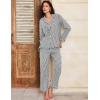 imageFlygo Womens Striped Pajama Sets 2 Piece Cotton Lounge Sets Button Down Top Straight Leg Pants with Pockets Y2K Pjs SleepwearBlack