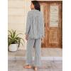 imageFlygo Womens Striped Pajama Sets 2 Piece Cotton Lounge Sets Button Down Top Straight Leg Pants with Pockets Y2K Pjs SleepwearBlack
