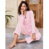 imageFlygo Womens Striped Pajama Sets 2 Piece Cotton Lounge Sets Button Down Top Straight Leg Pants with Pockets Y2K Pjs SleepwearPink