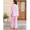 imageFlygo Womens Striped Pajama Sets 2 Piece Cotton Lounge Sets Button Down Top Straight Leg Pants with Pockets Y2K Pjs SleepwearRose