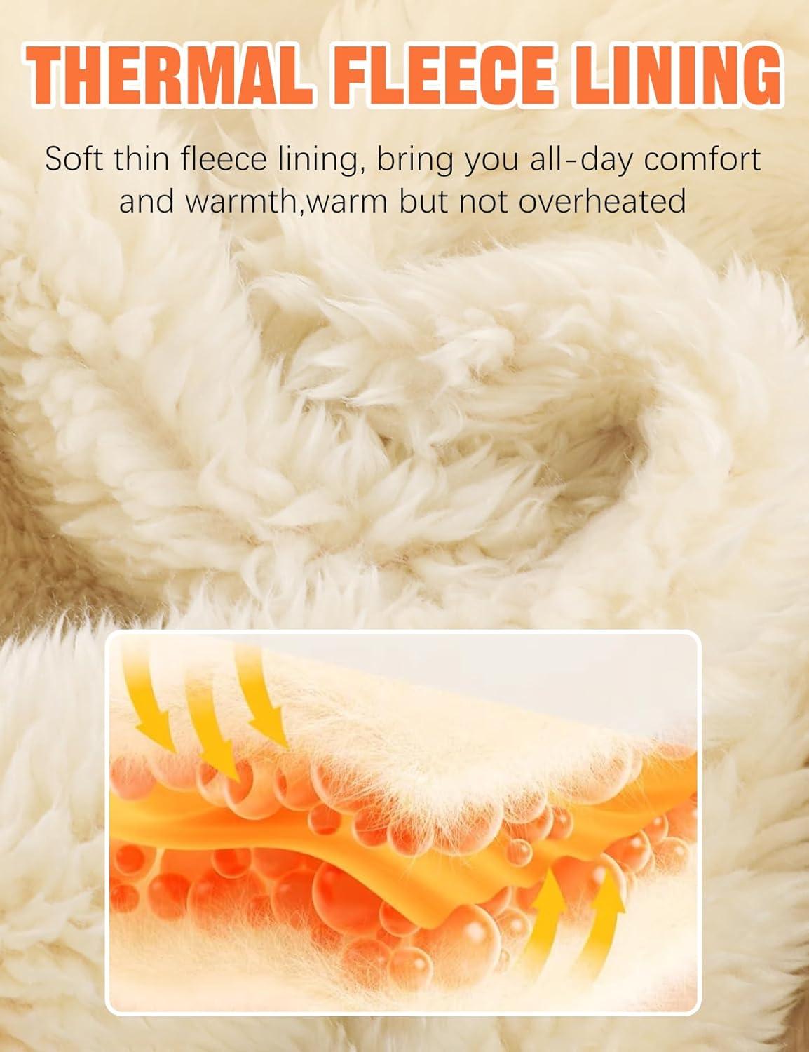 imageFlygo Womens Warm Fleece Pants Sherpa Lined Sweatpants Active Running Joggers PantsPink