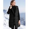 imageFlygo Long Puffer Vest Women Hooded Sleeveless Winter Jacket Button Zip Up Quilted Vest Padded OuterwearBlack