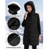 imageFlygo Long Puffer Vest Women Hooded Sleeveless Winter Jacket Button Zip Up Quilted Vest Padded OuterwearBlack