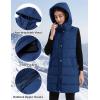 imageFlygo Long Puffer Vest Women Hooded Sleeveless Winter Jacket Button Zip Up Quilted Vest Padded OuterwearBlue