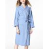 imageFlygo Womens Lightweight Waffle Wave Cotton Loungewear Hotel Spa BathrobeBlue