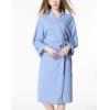 imageFlygo Womens Lightweight Waffle Wave Cotton Loungewear Hotel Spa BathrobeBlue