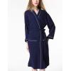 imageFlygo Womens Lightweight Waffle Wave Cotton Loungewear Hotel Spa BathrobeDark Blue