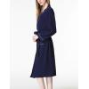 imageFlygo Womens Lightweight Waffle Wave Cotton Loungewear Hotel Spa BathrobeDark Blue