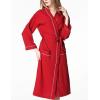 imageFlygo Womens Lightweight Waffle Wave Cotton Loungewear Hotel Spa BathrobeRed