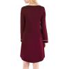 imageFlygo Womens Modal Nightgown Long Sleeve Scoopneck SleepshirtWine Red