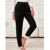 imageFlygo Womens Warm Fleece Pants Sherpa Lined Sweatpants Active Running Joggers PantsBlack