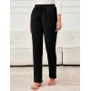 imageFlygo Womens Warm Fleece Pants Sherpa Lined Sweatpants Active Running Joggers PantsBlack