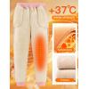 imageFlygo Womens Warm Fleece Pants Sherpa Lined Sweatpants Active Running Joggers PantsNavy