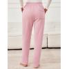 imageFlygo Womens Warm Fleece Pants Sherpa Lined Sweatpants Active Running Joggers PantsPink