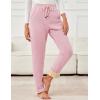 imageFlygo Womens Warm Fleece Pants Sherpa Lined Sweatpants Active Running Joggers PantsPink