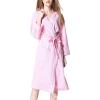 imageFlygo Womens Lightweight Waffle Wave Cotton Loungewear Hotel Spa BathrobePink