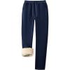 imageFlygo Womens Warm Fleece Pants Sherpa Lined Sweatpants Active Running Joggers PantsNavy
