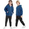 imageFlygo Unisex Boys Girls Fleece Jacket Hoodie Sherpa Lined Zip Up Hooded Sweatshirt Kids Winter JacketsLake Blue