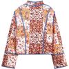 imageFlygo Women Cropped Puffer Jacket Cardigan Floral Printed Quilted Coats Lightweight Open Front Crop Padded Down Jackets01 Brown