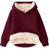 imageFlygo Unisex Boys Girls Fleece Lined Sherpa Hoodie Kids Warm Winter Hoodies Pullover Hooded Sweatshirt Sweater 413YMaroon