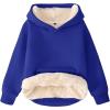 imageFlygo Unisex Boys Girls Fleece Lined Sherpa Hoodie Kids Warm Winter Hoodies Pullover Hooded Sweatshirt Sweater 413YRoyal Blue