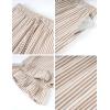 imageFlygo Womens Striped Lounge Pants Y2K Long Cotton Ruffle Boxer Bottoms Comfy Drawstring Elastic Waist Pj Pants with PocketsKhaki
