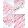 imageFlygo Womens Striped Lounge Pants Y2K Long Cotton Ruffle Boxer Bottoms Comfy Drawstring Elastic Waist Pj Pants with PocketsPink