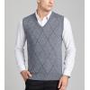 imageFlygo Mens Classic Pullover Argyle Vest SweaterGrey
