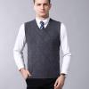 imageFlygo Mens Lightweight Slim Fit Argyle Pullover Goft Vest Knit VNeck SweaterDark Grey