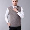 imageFlygo Mens Lightweight Slim Fit Argyle Pullover Goft Vest Knit VNeck SweaterKhaki