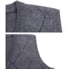 imageFlygo Mens Lightweight Slim Fit Argyle Pullover Goft Vest Knit VNeck SweaterKhaki