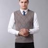 imageFlygo Mens Lightweight Slim Fit Argyle Pullover Goft Vest Knit VNeck SweaterKhaki