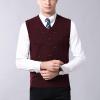 imageFlygo Mens Lightweight Slim Fit Argyle Pullover Goft Vest Knit VNeck SweaterWine Red