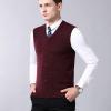 imageFlygo Mens Lightweight Slim Fit Argyle Pullover Goft Vest Knit VNeck SweaterWine Red