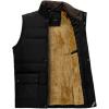 imageFlygo Mens Outdoor Vest Sherpa Fleece Lined Zip Up Thicken Warm Sleeveless Jacket Outwear with PocketsBlack