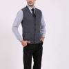 imageFlygo Mens VNeck Button Down Cashmere Wool Blend Vest Knitwear Sweater WaistcoatDark Grey