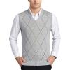 imageFlygo Mens Classic Pullover Argyle Vest SweaterWhite