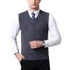 imageFlygo Mens Lightweight Slim Fit Argyle Pullover Goft Vest Knit VNeck SweaterDark Grey
