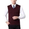 imageFlygo Mens Lightweight Slim Fit Argyle Pullover Goft Vest Knit VNeck SweaterWine Red