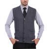 imageFlygo Mens VNeck Button Down Cashmere Wool Blend Vest Knitwear Sweater WaistcoatDark Grey